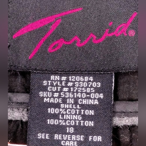 TORRID | Vintage 100% Cotton Black Knee Length A-line Skirt | Size 18 - Picture 5 of 7